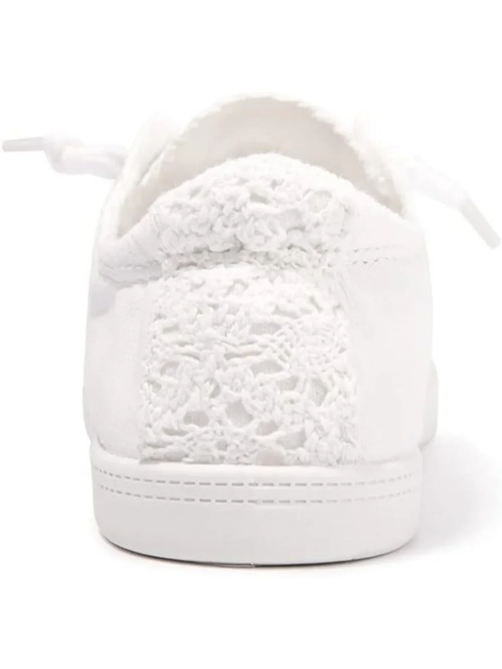 Womens White Canvas Slipon Canvas Sneaker Low Top Walking Shoes Fashion Sneakers